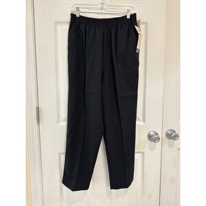 Joan Walters Elastic Waist Pull On Pants‎ Career Casual Black Size 14